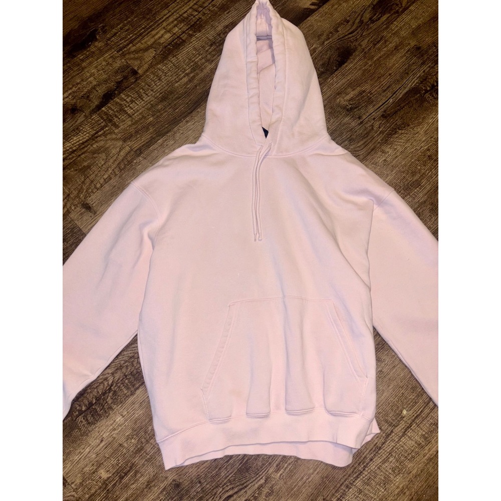 HM Relaxed Fit Hoodie Light Pink Mens Large Pullover Sweatshirt Solid Basic